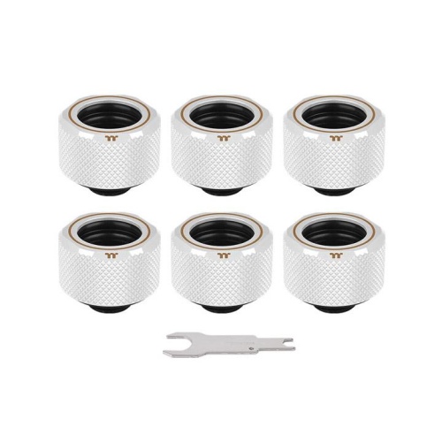 Pacific C-PRO G1/4 PETG Tube 16mm OD Compression – White (6-Pack Fittings)