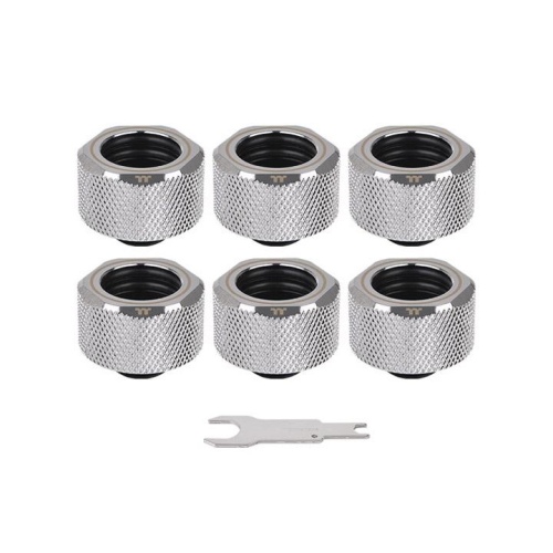 Pacific C-PRO G1/4 PETG Tube 16mm OD Compression – Chrome (6-Pack Fittings) 